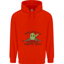 Dinosaur Coming Soon New Baby Pregnancy Pregnant Mens 80% Cotton Hoodie Bright Red
