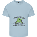 Dinosaur Coming Soon New Baby Pregnancy Pregnant Mens Cotton T-Shirt Tee Top Light Blue