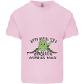 Dinosaur Coming Soon New Baby Pregnancy Pregnant Mens Cotton T-Shirt Tee Top Light Pink