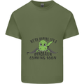 Dinosaur Coming Soon New Baby Pregnancy Pregnant Mens Cotton T-Shirt Tee Top Military Green
