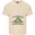 Dinosaur Coming Soon New Baby Pregnancy Pregnant Mens Cotton T-Shirt Tee Top Natural