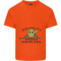 Dinosaur Coming Soon New Baby Pregnancy Pregnant Mens Cotton T-Shirt Tee Top Orange