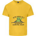 Dinosaur Coming Soon New Baby Pregnancy Pregnant Mens Cotton T-Shirt Tee Top Yellow