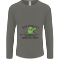 Dinosaur Coming Soon New Baby Pregnancy Pregnant Mens Long Sleeve T-Shirt Charcoal