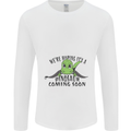 Dinosaur Coming Soon New Baby Pregnancy Pregnant Mens Long Sleeve T-Shirt White