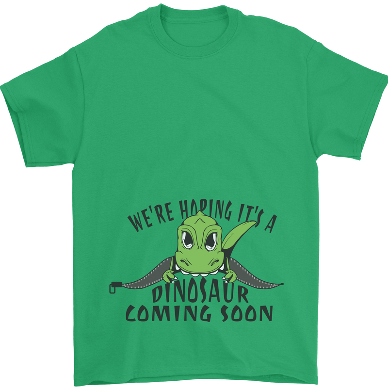 Dinosaur Coming Soon New Baby Pregnancy Pregnant Mens T-Shirt 100% Cotton Irish Green