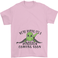 Dinosaur Coming Soon New Baby Pregnancy Pregnant Mens T-Shirt 100% Cotton Light Pink