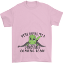 Dinosaur Coming Soon New Baby Pregnancy Pregnant Mens T-Shirt 100% Cotton Light Pink