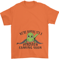 Dinosaur Coming Soon New Baby Pregnancy Pregnant Mens T-Shirt 100% Cotton Orange