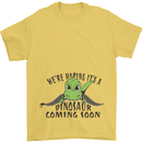Dinosaur Coming Soon New Baby Pregnancy Pregnant Mens T-Shirt 100% Cotton Yellow