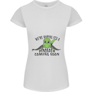 Dinosaur Coming Soon New Baby Pregnancy Pregnant Womens Petite Cut T-Shirt White