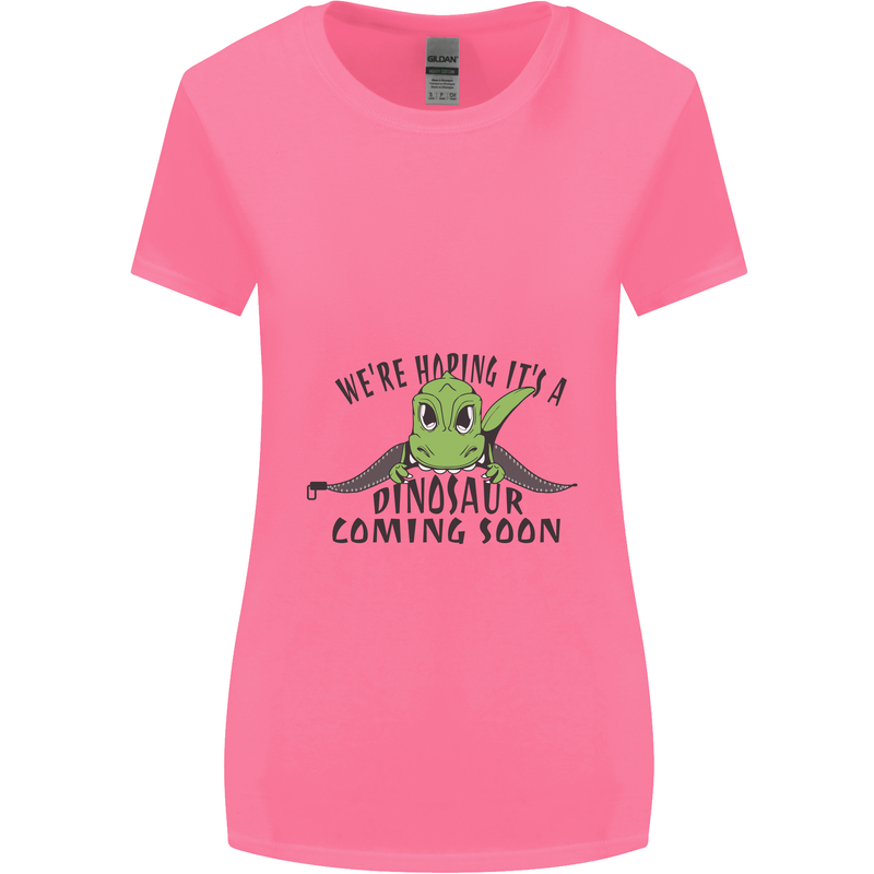 Dinosaur Coming Soon New Baby Pregnancy Pregnant Womens Wider Cut T-Shirt Azalea
