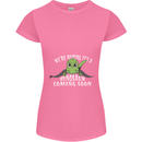 Dinosaur Coming Soon New Baby Pregnancy Womens Petite Cut T-Shirt Azalea