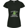 Dinosaur Coming Soon New Baby Pregnancy Womens Petite Cut T-Shirt Black