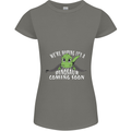 Dinosaur Coming Soon New Baby Pregnancy Womens Petite Cut T-Shirt Charcoal