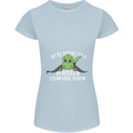 Dinosaur Coming Soon New Baby Pregnancy Womens Petite Cut T-Shirt Light Blue
