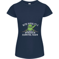 Dinosaur Coming Soon New Baby Pregnancy Womens Petite Cut T-Shirt Navy Blue