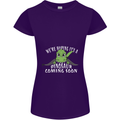Dinosaur Coming Soon New Baby Pregnancy Womens Petite Cut T-Shirt Purple