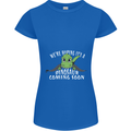 Dinosaur Coming Soon New Baby Pregnancy Womens Petite Cut T-Shirt Royal Blue