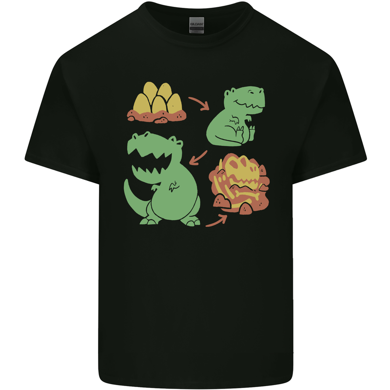 Dinosaur Evolution Extinction Fossils T-Rex Kids T-Shirt Childrens Black