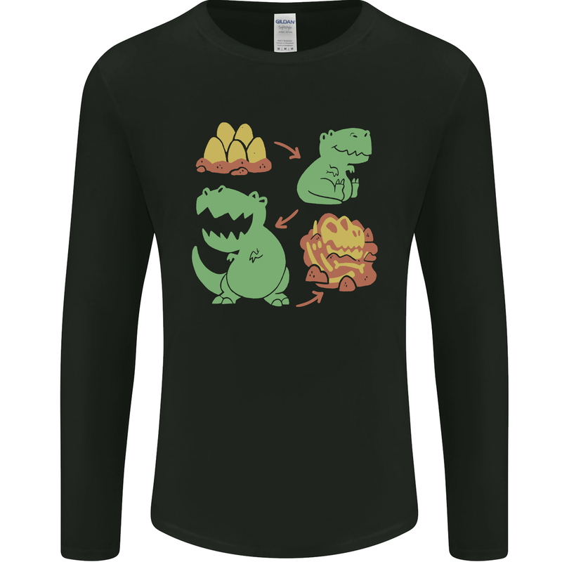 Dinosaur Evolution Extinction Fossils T-Rex Mens Long Sleeve T-Shirt Black