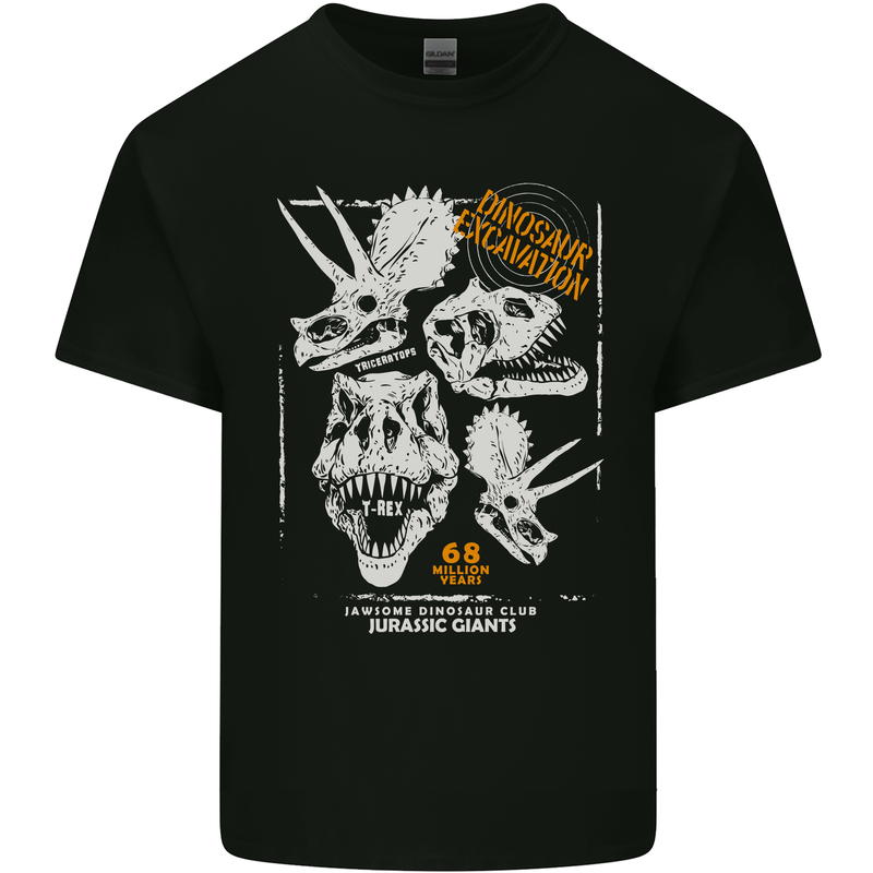 Dinosaur Excavation Palaeontology Kids T-Shirt Childrens Black