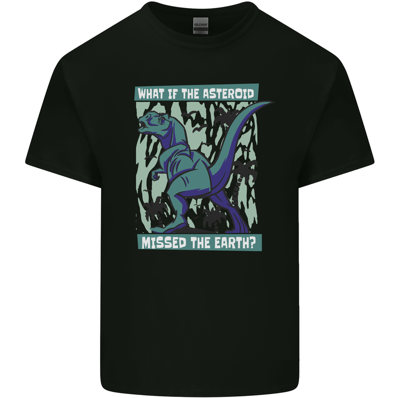 Dinosaur Extinction Asteroid Funny T-Rex Mens Cotton T-Shirt Tee Top Black