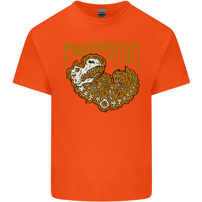 Dinosaur Fossil Paleontology Skeleton Kids T-Shirt Childrens Orange