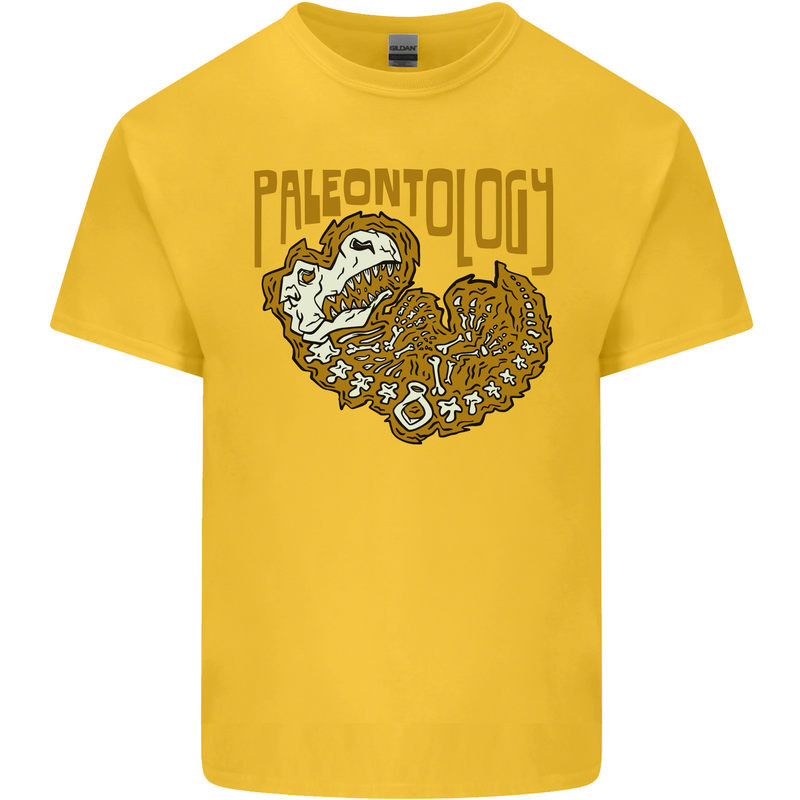 Dinosaur Fossil Paleontology Skeleton Kids T-Shirt Childrens Yellow