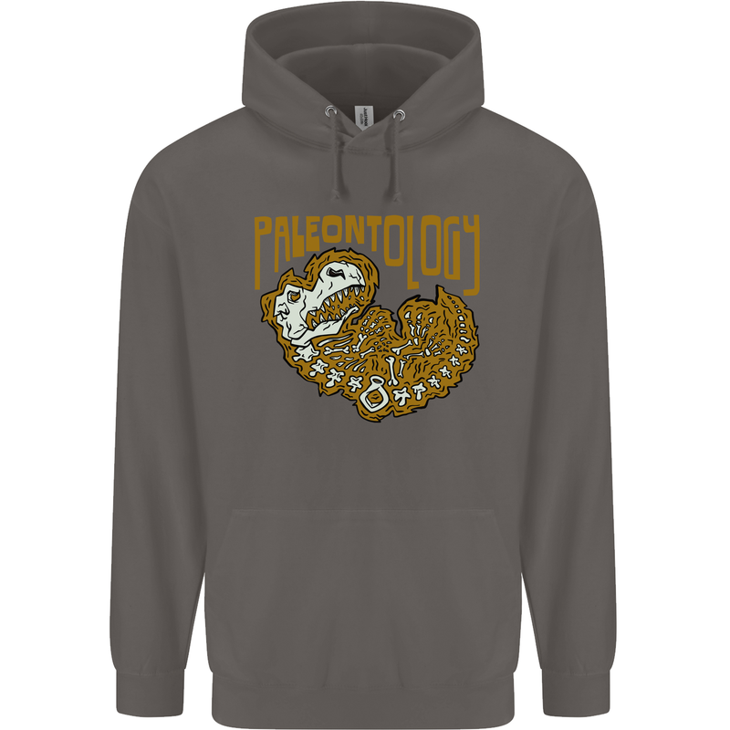 Dinosaur Fossil Paleontology Skeleton Mens 80% Cotton Hoodie Charcoal