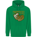 Dinosaur Fossil Paleontology Skeleton Mens 80% Cotton Hoodie Irish Green