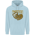Dinosaur Fossil Paleontology Skeleton Mens 80% Cotton Hoodie Light Blue