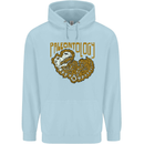 Dinosaur Fossil Paleontology Skeleton Mens 80% Cotton Hoodie Light Blue