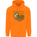 Dinosaur Fossil Paleontology Skeleton Mens 80% Cotton Hoodie Orange