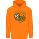 Dinosaur Fossil Paleontology Skeleton Mens 80% Cotton Hoodie Orange