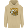 Dinosaur Fossil Paleontology Skeleton Mens 80% Cotton Hoodie Sand