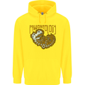 Dinosaur Fossil Paleontology Skeleton Mens 80% Cotton Hoodie Yellow