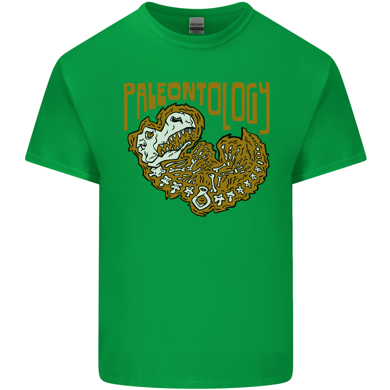 Dinosaur Fossil Paleontology Skeleton Mens Cotton T-Shirt Tee Top Irish Green
