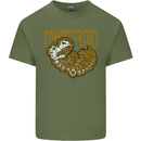 Dinosaur Fossil Paleontology Skeleton Mens Cotton T-Shirt Tee Top Military Green