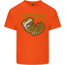 Dinosaur Fossil Paleontology Skeleton Mens Cotton T-Shirt Tee Top Orange