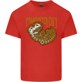 Dinosaur Fossil Paleontology Skeleton Mens Cotton T-Shirt Tee Top Red
