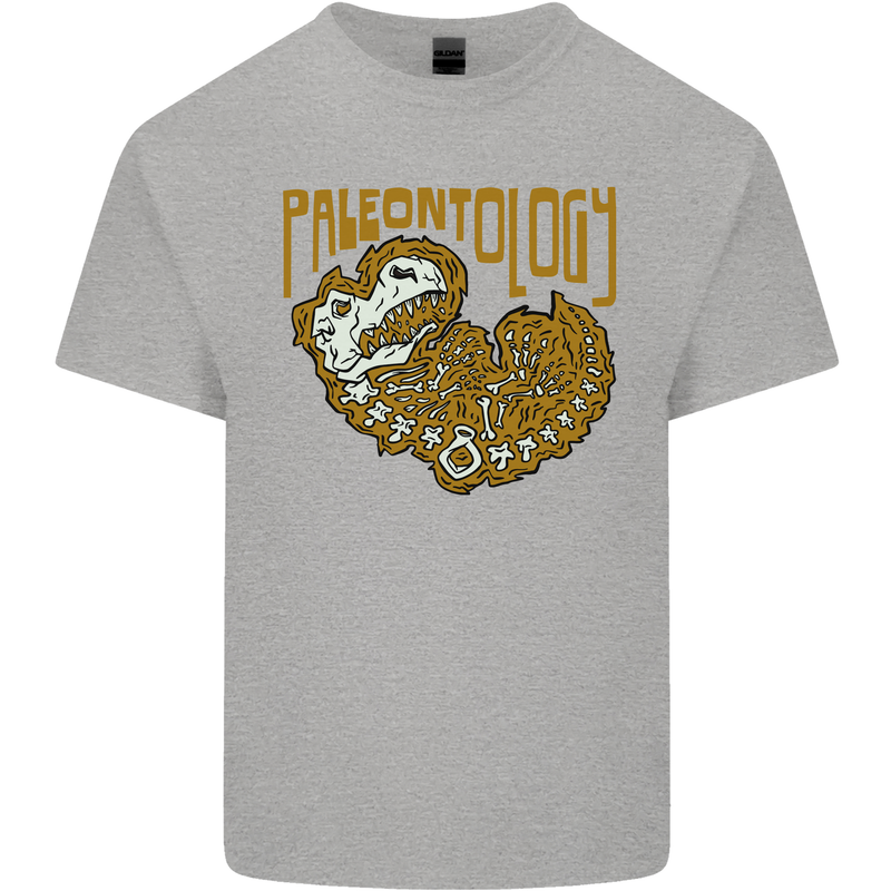 Dinosaur Fossil Paleontology Skeleton Mens Cotton T-Shirt Tee Top Sports Grey