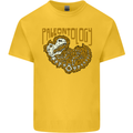 Dinosaur Fossil Paleontology Skeleton Mens Cotton T-Shirt Tee Top Yellow