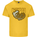 Dinosaur Fossil Paleontology Skeleton Mens Cotton T-Shirt Tee Top Yellow