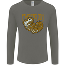 Dinosaur Fossil Paleontology Skeleton Mens Long Sleeve T-Shirt Charcoal