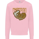 Dinosaur Fossil Paleontology Skeleton Mens Sweatshirt Jumper Light Pink