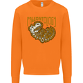 Dinosaur Fossil Paleontology Skeleton Mens Sweatshirt Jumper Orange
