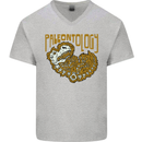 Dinosaur Fossil Paleontology Skeleton Mens V-Neck Cotton T-Shirt Sports Grey