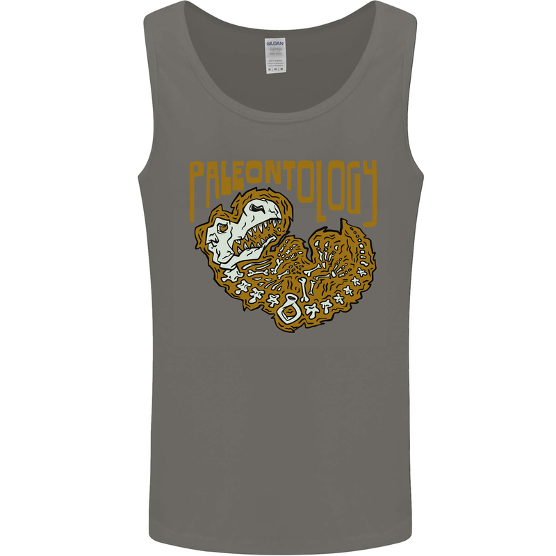 Dinosaur Fossil Paleontology Skeleton Mens Vest Tank Top Charcoal