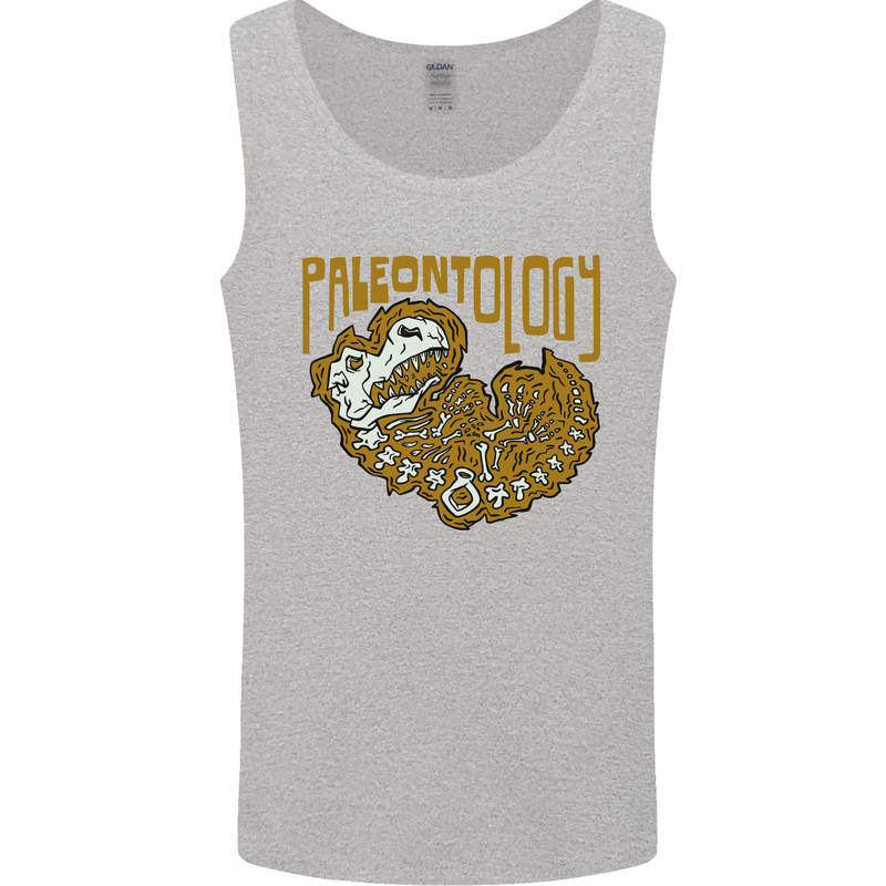 Dinosaur Fossil Paleontology Skeleton Mens Vest Tank Top Sports Grey